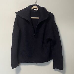 Vince Wool Blend Half Zip Pull-over Navy Sweater